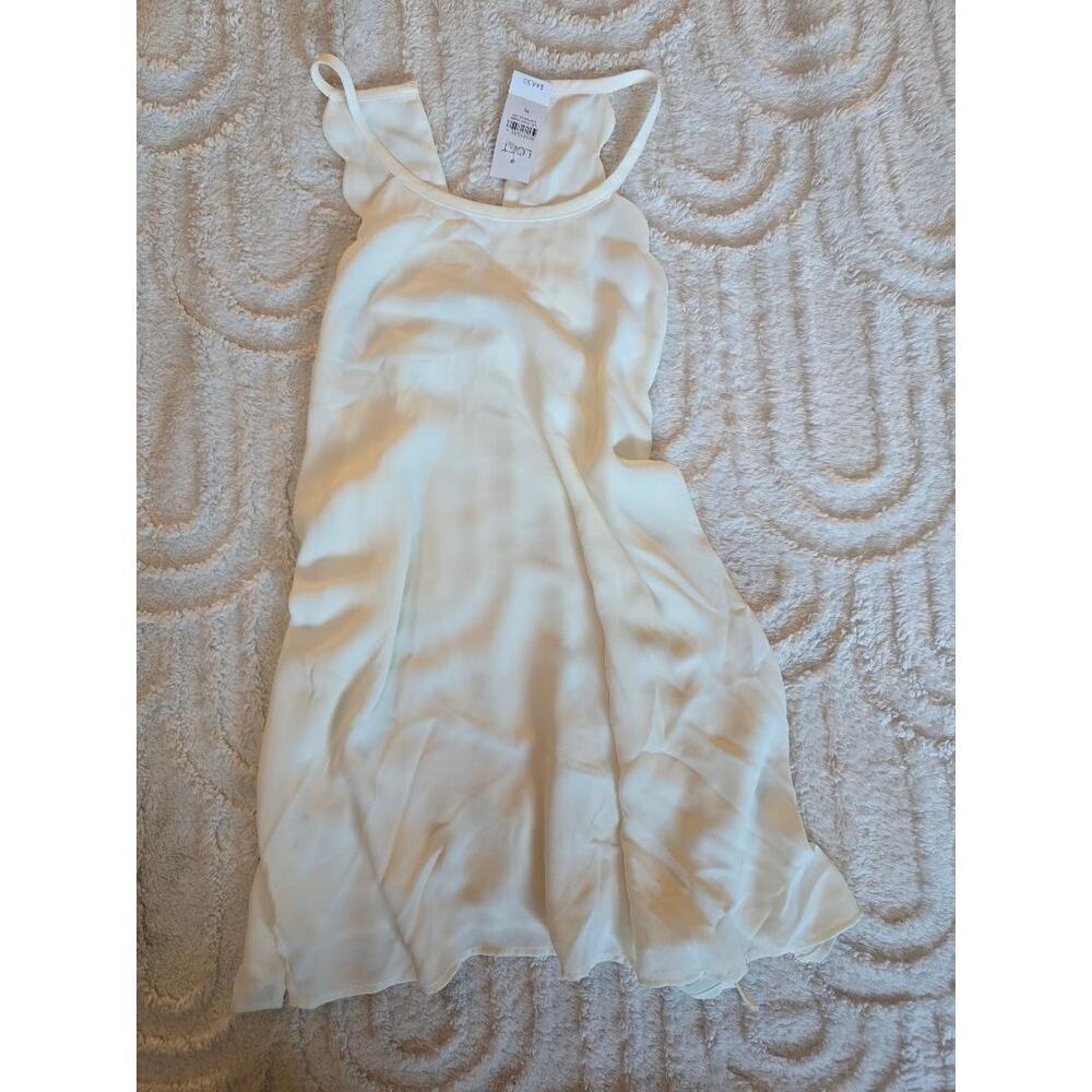 LOFT Ivory Scalloped Cami Tank Top – Size M – NWT